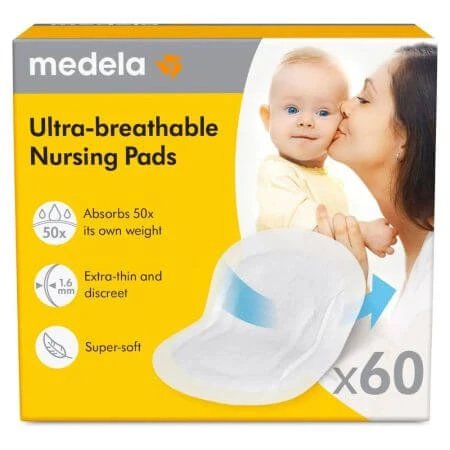 Tampoane pentru sani ultra respirabile, 60 buc, Medela