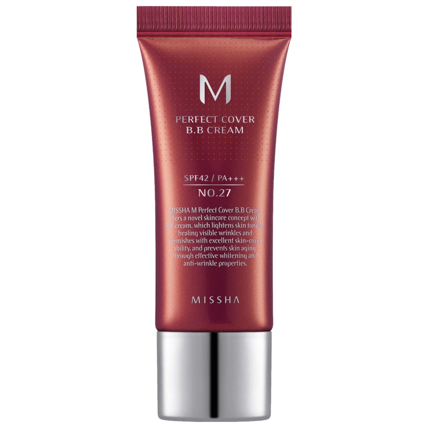 Missha M Perfect Cover, BB cream, SPF 42, nr. 27 Bej miere, 20 ml