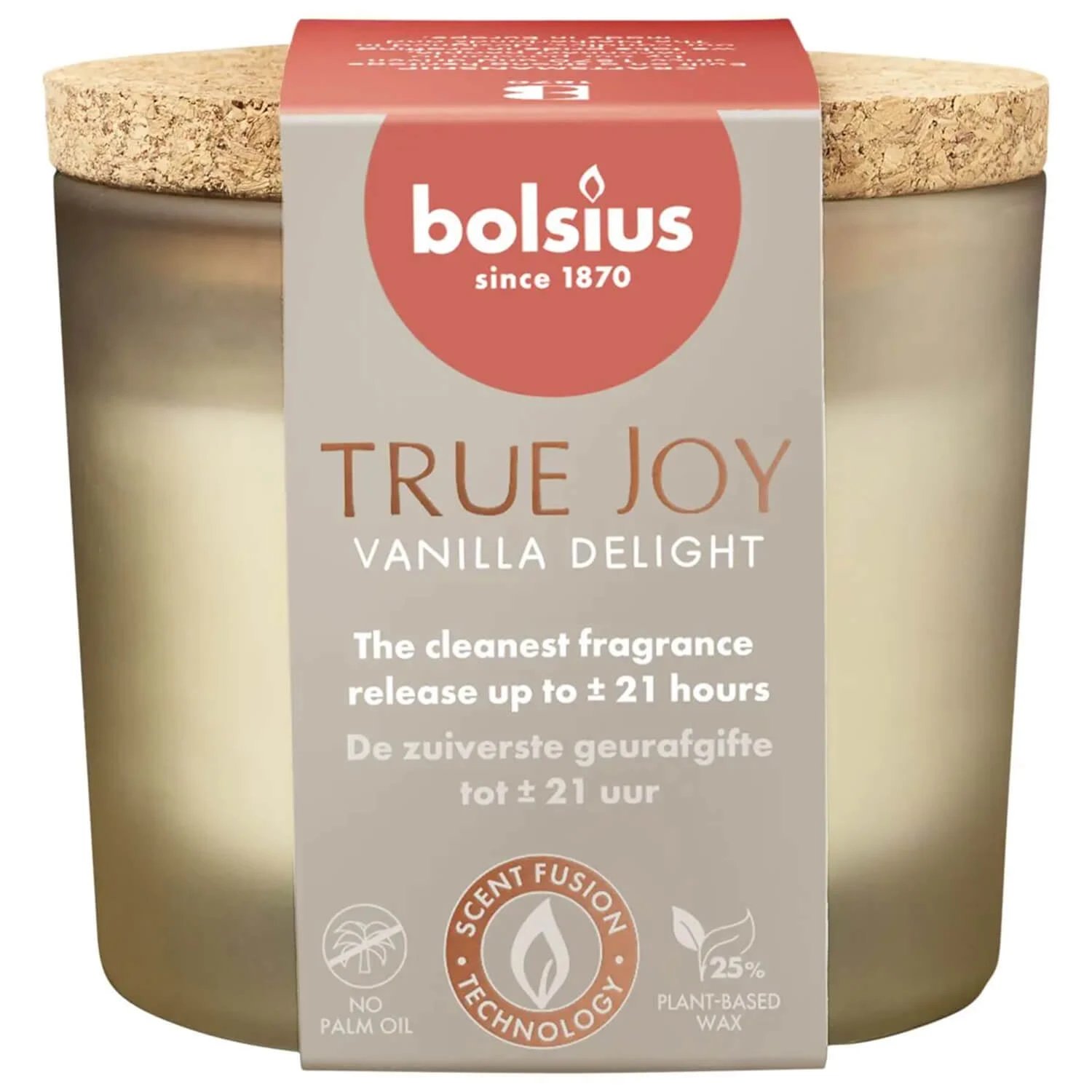 Bolsius True Joy Floral Blessings, lumânare parfumată cu capac din plută
