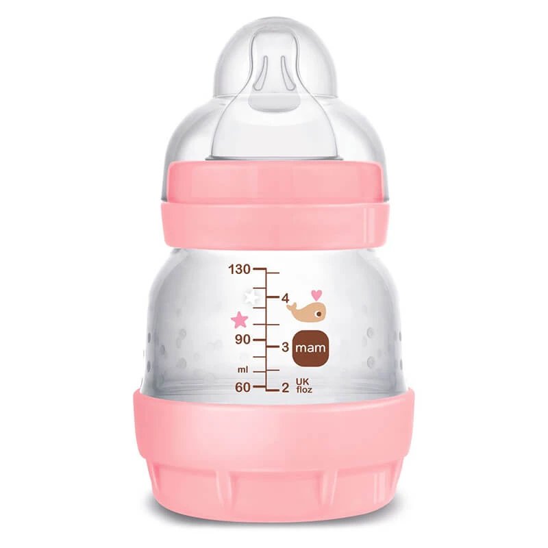 MAM Perfect Start Anti-Colic, biberon anti-colic, cu tetină din silicon, Sealife, fetiță, de la naștere, 130 ml