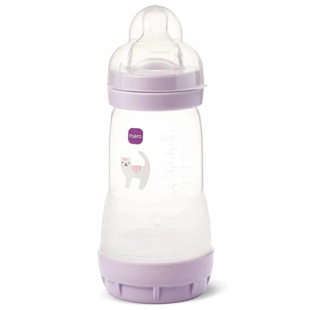 MAM Perfect Start, biberon anti-colic, cu tetină din silicon, Grounding in Nature, fetiță, de la 2 luni, 260 ml