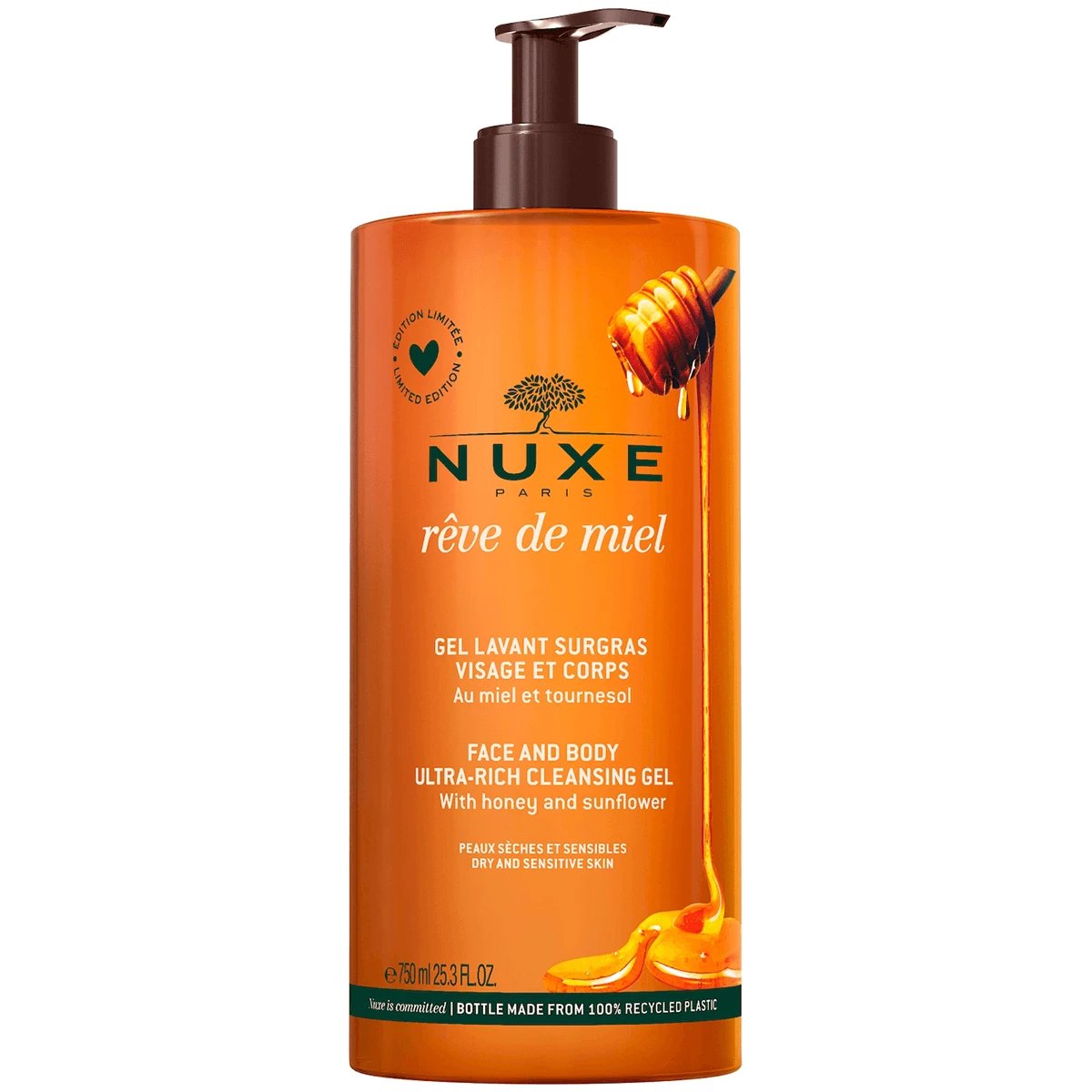 Nuxe Reve de Miel, spălare ultra- bogată pentru față și corp cu miere, 750 ml