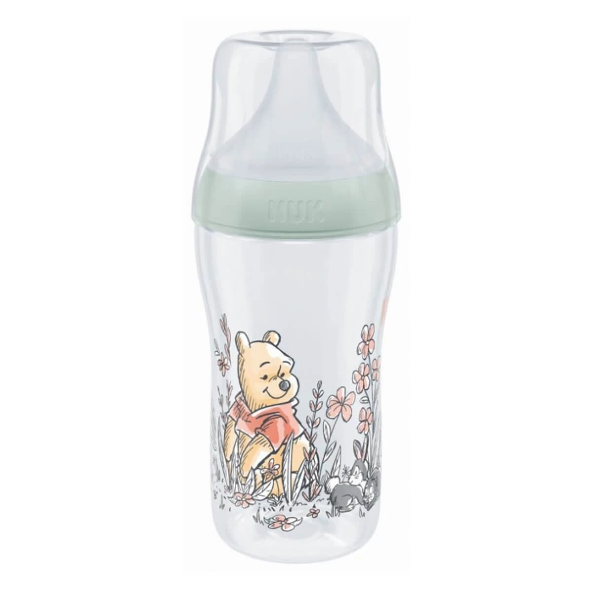 NUK Perfect Match, biberon anti-colic cu tetină din silicon, mărimea M, Winnie the Pooh, de la 3 luni, 260 ml
