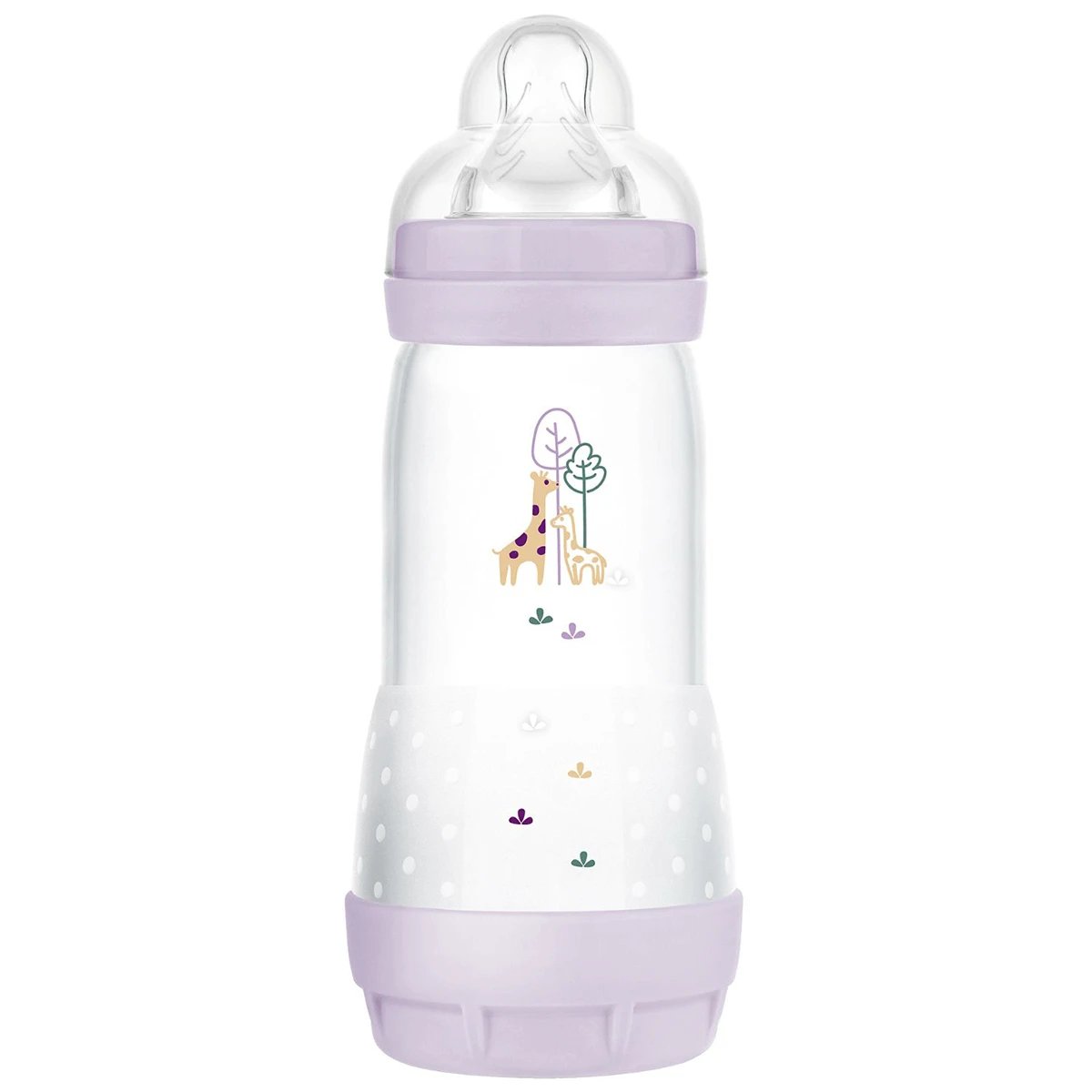 MAM Perfect Start Anti-Colic, biberon anti-colic, cu tetină din silicon, Planet Love, fetiță, de la 4 luni, 320 ml