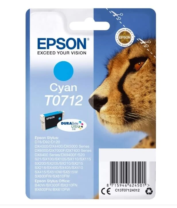 Cerneală Epson T0712 cyan albastru