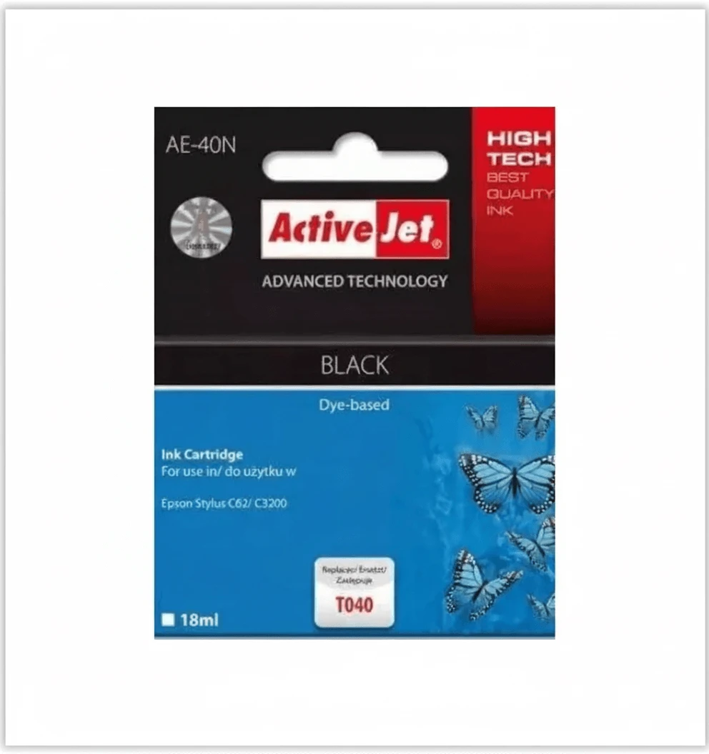 Cerneală de imprimantă ActiveJet pentru Epson AE-40N negru C62 C3200 18ml