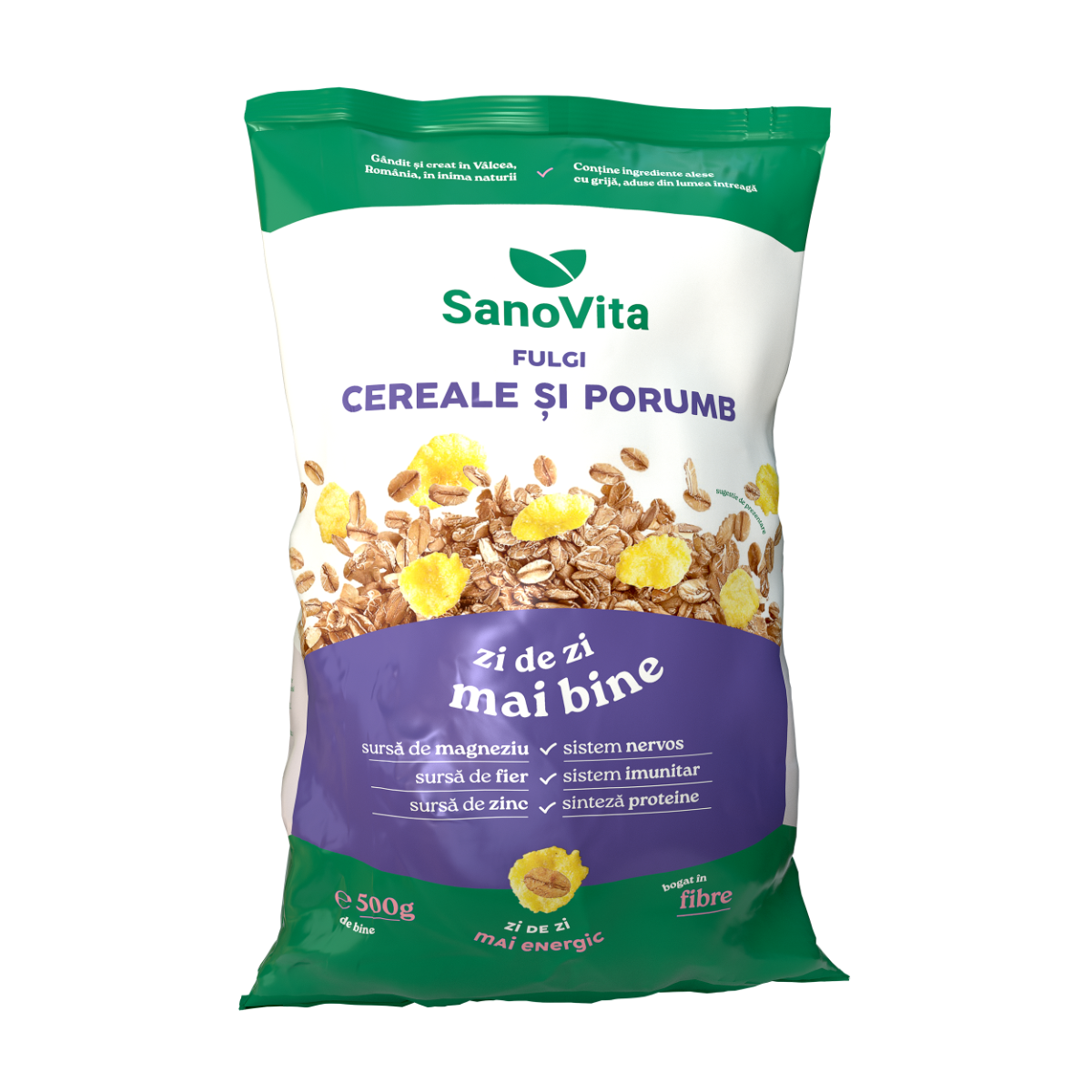 Fulgi de cereale cu porumb, 500g, SanoVita