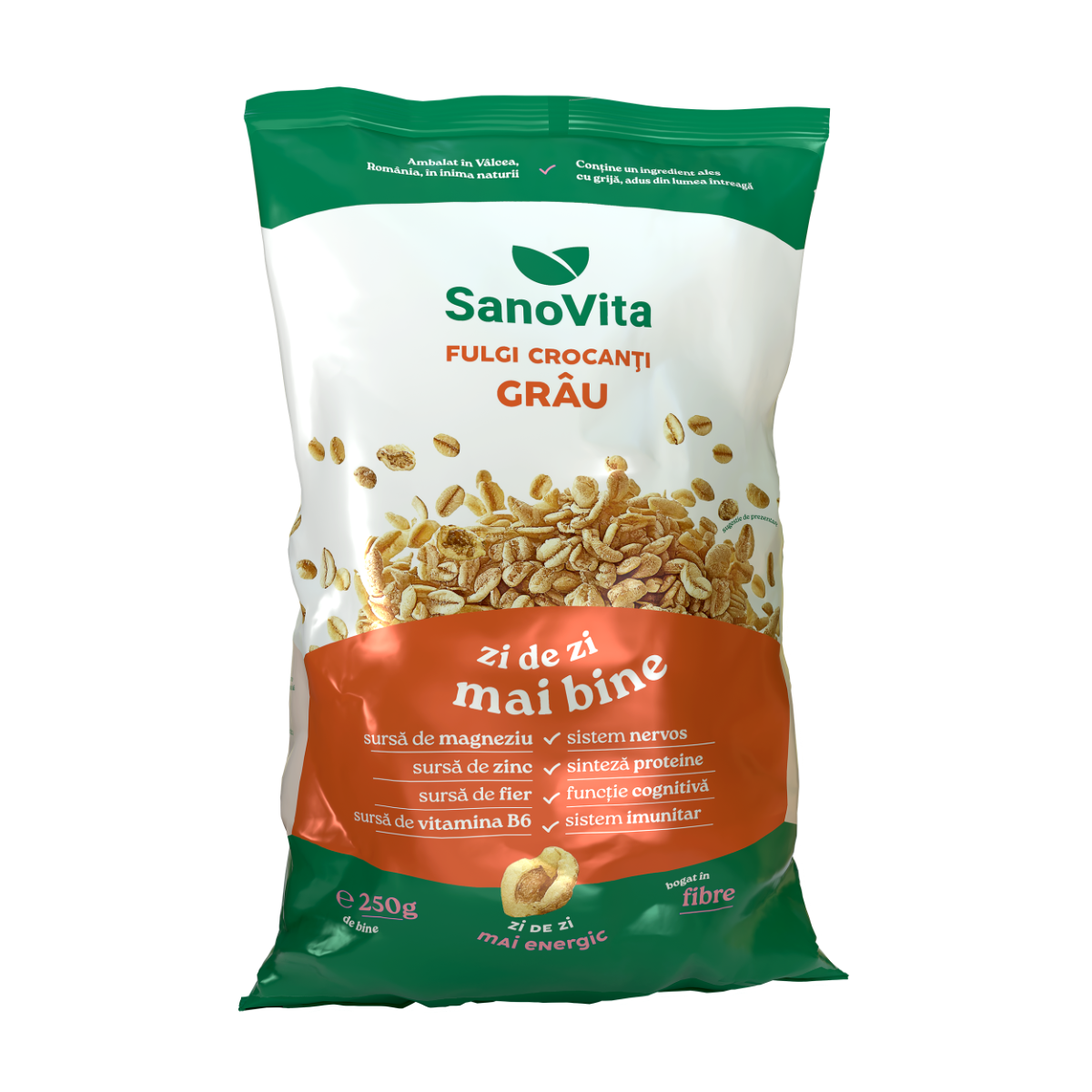 Fulgi de grau crispy, 250g, SanoVita