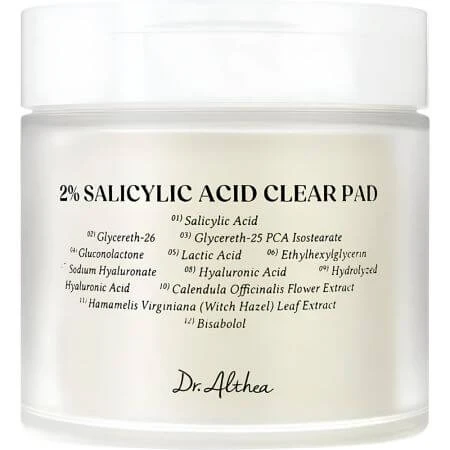 Dischete exfoliante cu 2% Acid Salicilic, 60 bucati, Dr. Althea