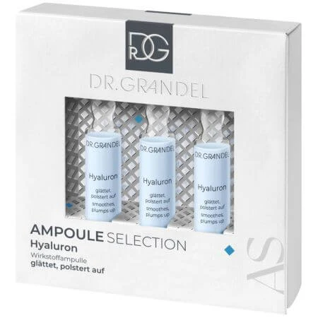 Set Fiole cu concentrat activ pentru hidratarea tenului Hyaluron, 3x3 ml, Dr. Grandel