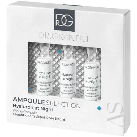Set Fiole cu concentrat activ Hyaluron Night, 3x3 ml, Dr. Grandel
