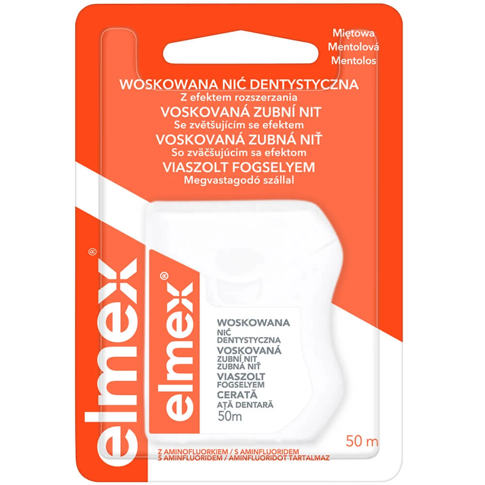 Elmex, ață dentară cerată, mentă, 50 m
