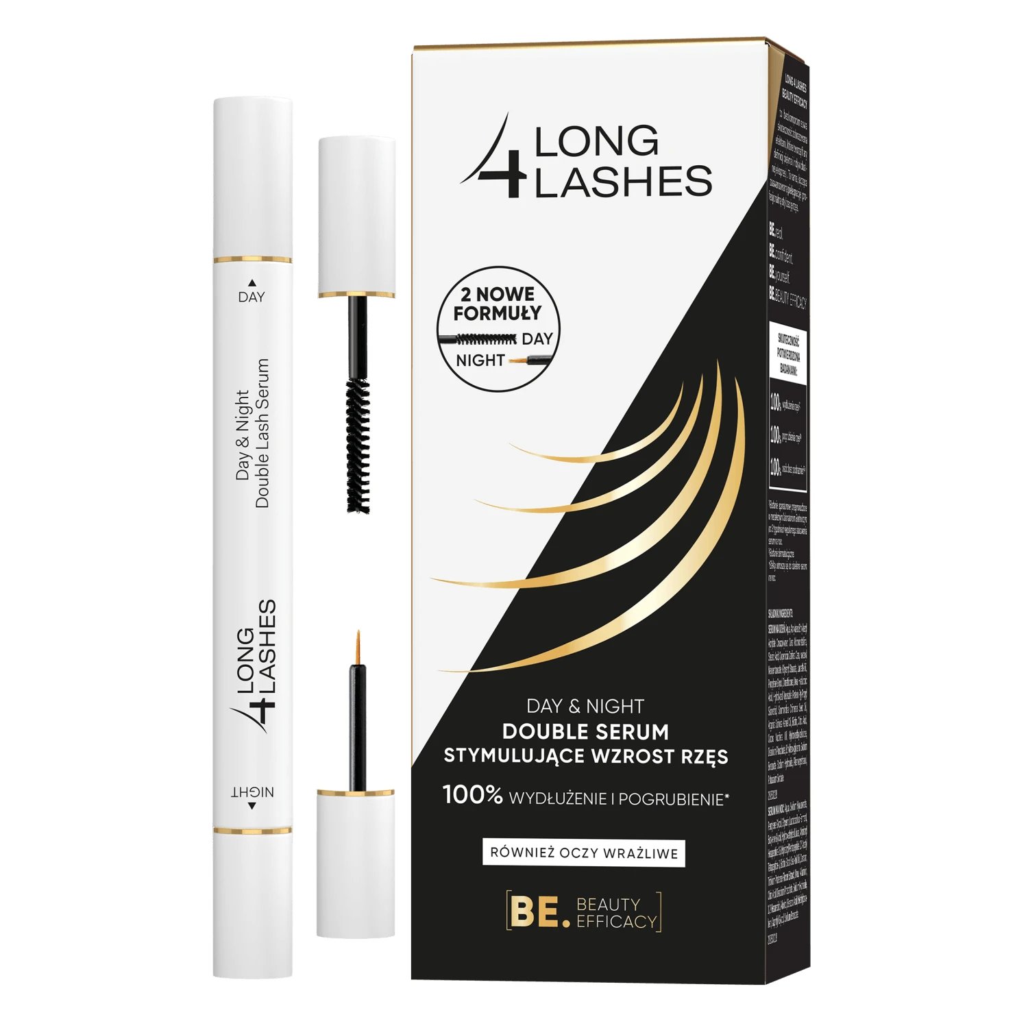 Long4Lashes Day & Night Double, ser de stimulare a creșterii genelor 2în1, 2 x 3 ml