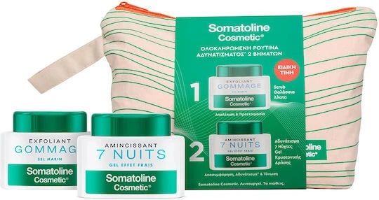 Somatoline Promo Exfoliant cu sare de mare 350g & Gel de slăbire 7 nopți cu acțiune de tonifiere la rece 250ml & Pungă 3 piese