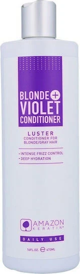 Amazon Keratin Blonde + Violet Balsam Reconstrucție/Nutriție pentru Toate Tipurile de Păr 473ml