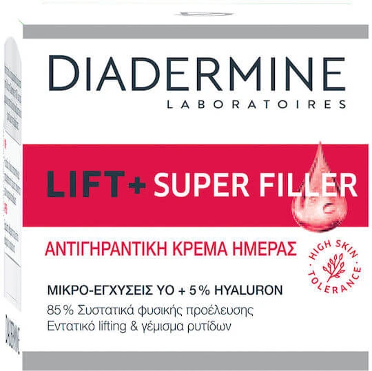 Diadermine Lift+ Super Filler Cremă de Față de Zi 24h pentru Hidratare, Anti-îmbătrânire și Tonifiere cu Acid Hialuronic 50ml