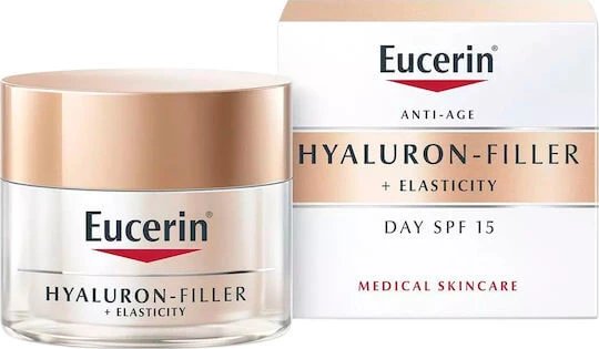 Eucerin Filler + Elasticity Cremă de Față cu SPF15 pentru Hidratare, Anti-Îmbătrânire și Reconstrucție cu Acid Hialuronic 50ml