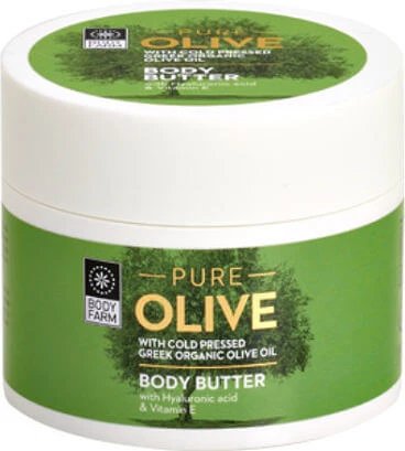 Bodyfarm Pure Olive Butter hidratant pentru corp cu Acid hialuronic / Lapte de măgăriță pentru toate tipurile de piele 200ml