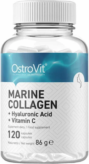 OstroVit Marine Collagen with Hyaluronic Acid & Vitamin C cu Acid Hialuronic & Vitamina C 120 capace