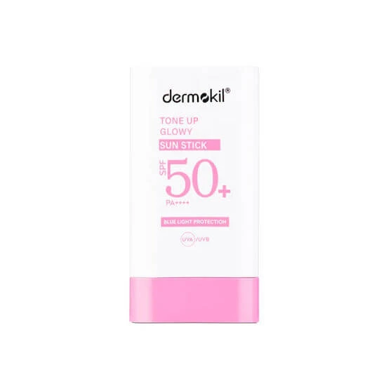 Dermokil Tone Up Glowy Protecție împotriva luminii albastre Waterfproof Stick de protecție solară pentru față SPF50+ 20gr