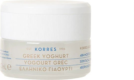 Korres Greek Yoghurt Cremă de Față Hidratantă de Noapte 48h cu Acid Hialuronic și Prebiotice 40ml