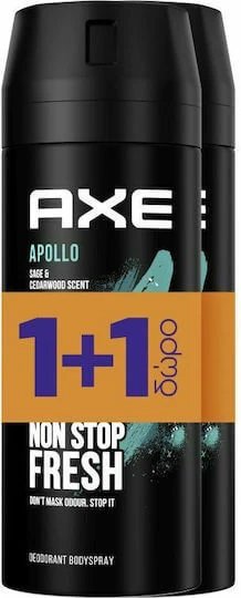 Axe Apollo Sage & Cedarwood Non Stop Fresh Deodorant sub formă de Spray 2x150ml