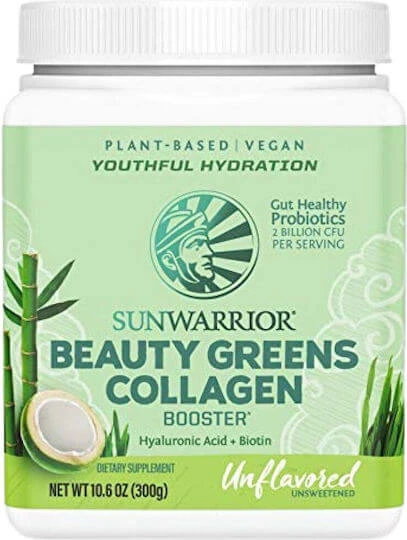 Sunwarrior Beauty Greens Collagen Booster cu Acid Hialuronic 300gr Unflavoured