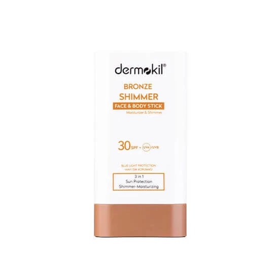 Dermokil Bronze Shimmer Protecție Solară Stick Pentru Față Și Corp SPF30 20g