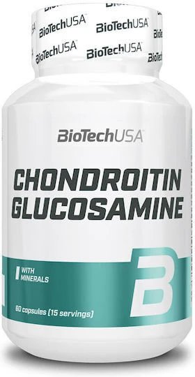 Biotech USA Chondroitin Glucosamine Supliment pentru Sănătatea Articulațiilor & Oaselor 60 capace 15 porții