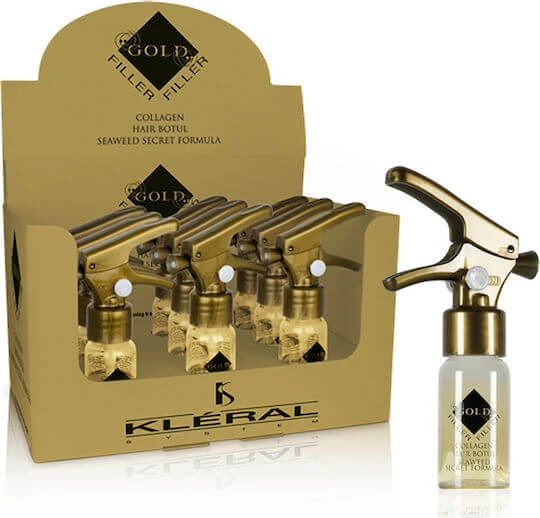 Kleral Semi Di Lino Gold Filler Collagen Hair Botul Ampule pentru păr 9x10ml