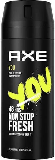 Axe You Cool Vetiver Amber Scent Non Stop Fresh Deodorant 48h sub formă de Spray 150ml