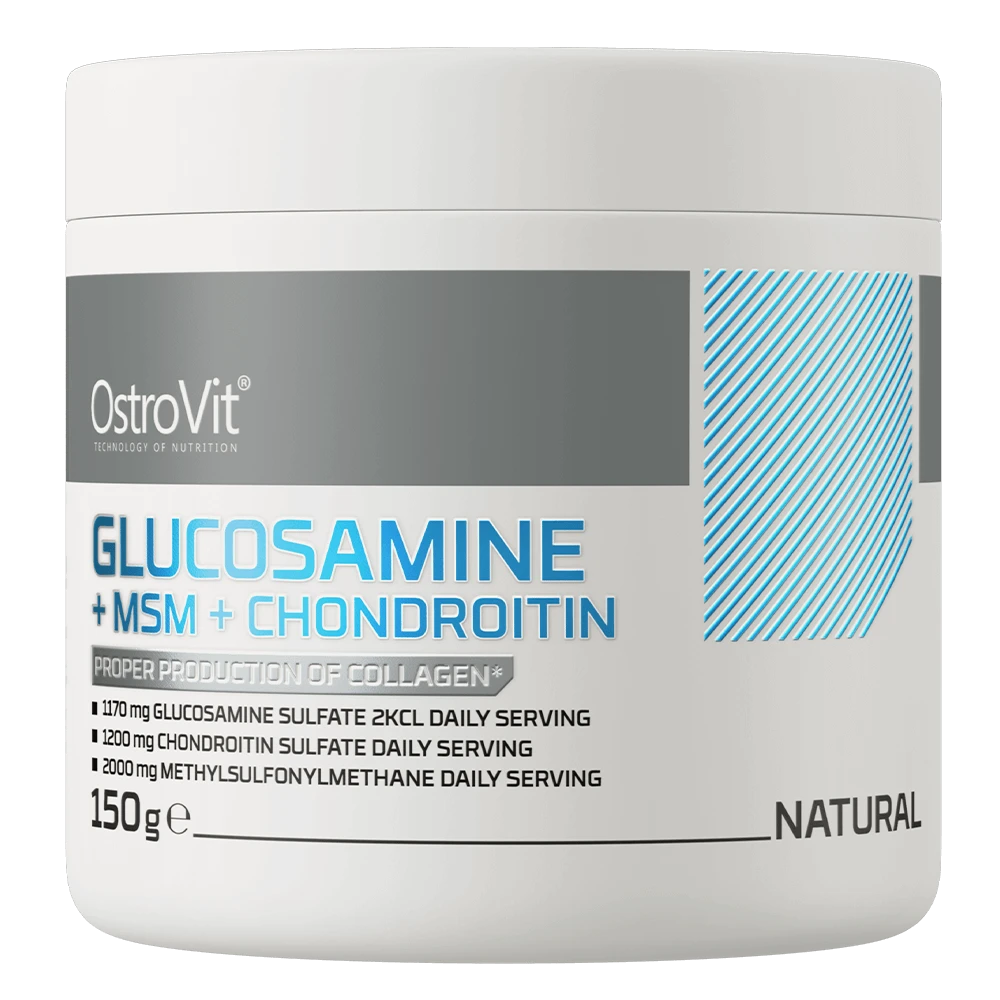 OstroVit Glucozamină + MSM + Condroitină, aromă naturală, 150 g
