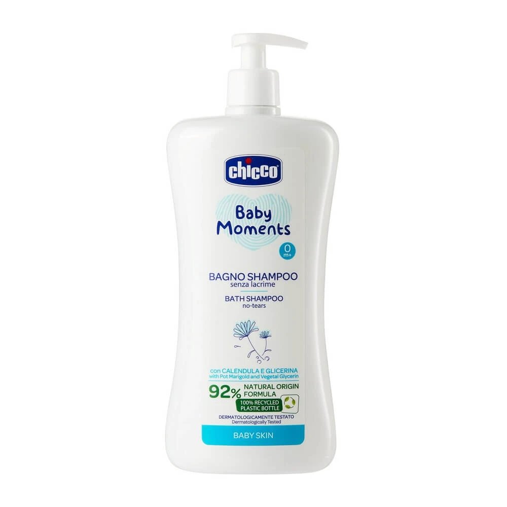 Șampon de spălare pentru corp și păr Chicco Baby Moments 0m+, 750 ml