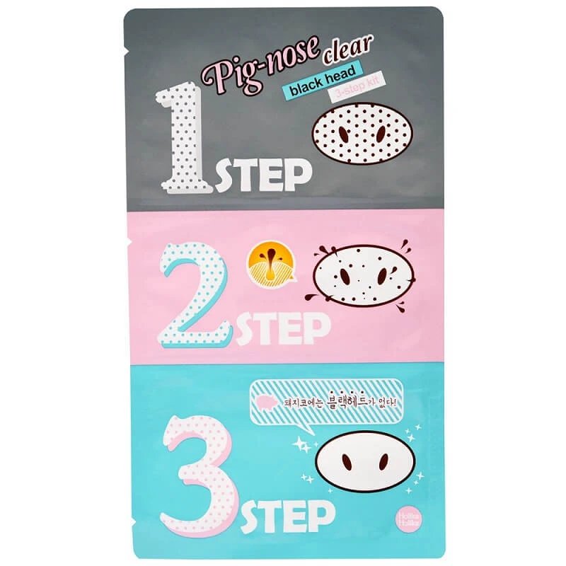 Holika Holika Pig-Nose Clear plasturi de curățare a porilor nazali în 3 pași, 3 bucăți