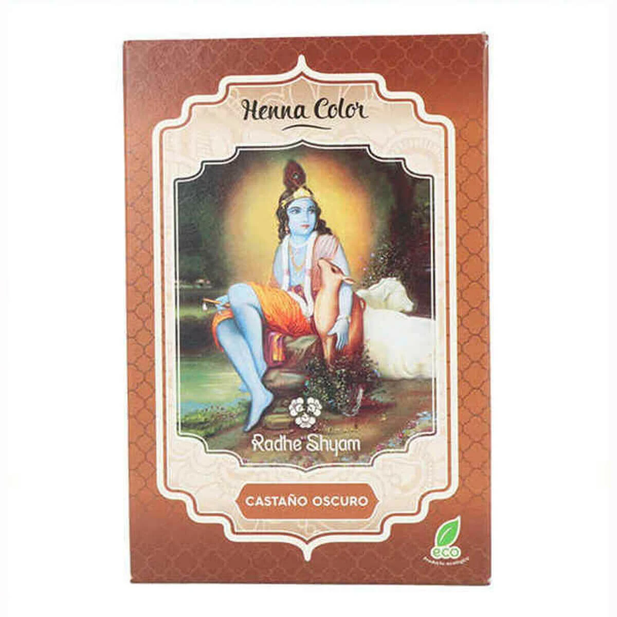 Vopsea Permanentă Radhe Shyam Shyam Henna Henna Sub formă de pudră Castaniu Închis (100 gr)