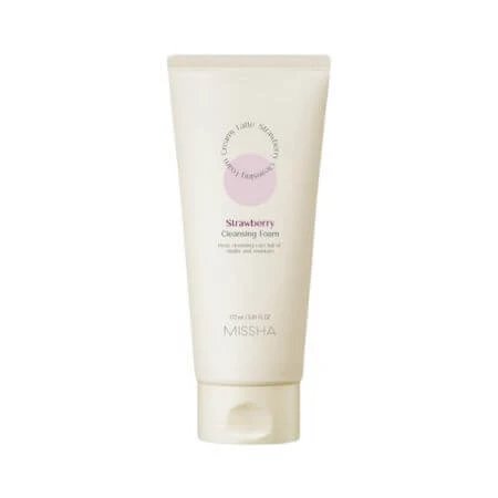 Spuma de curatare pentru fata cu capsuni Creamy Latte, 172 ml, Missha