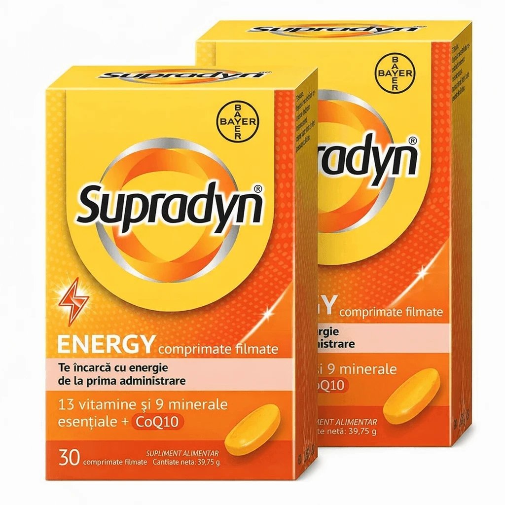 Supradyn Energy, Multivitamine și Coenzima Q10, 2x30 comprimate filmate, Bayer