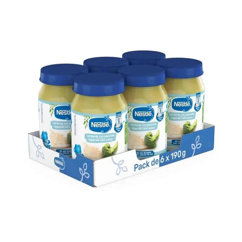 NESTLÉ Pack Legume sărate și pește borcane , 190g x 6 unități
