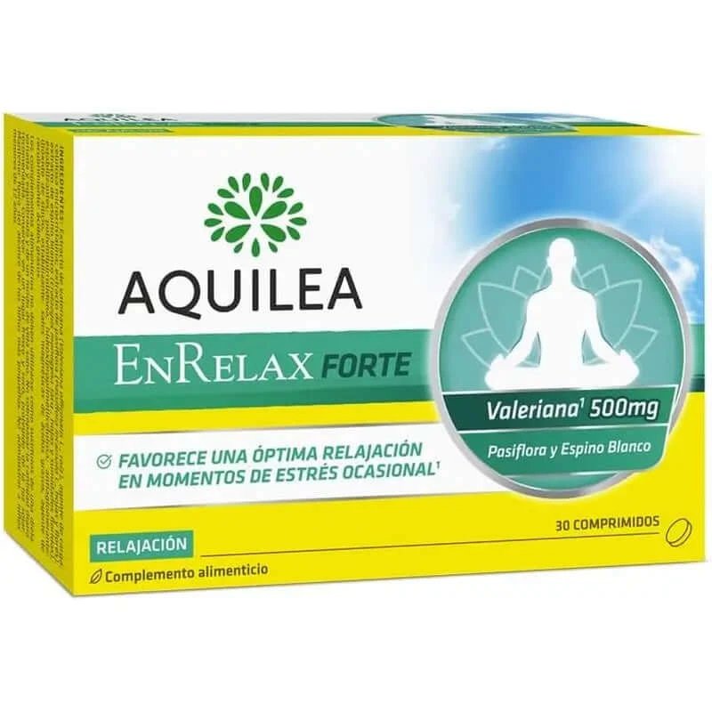 Aquilea Enrelax Forte 500 mg Valeriană + păducel + floarea pasiunii, 30 comprimate