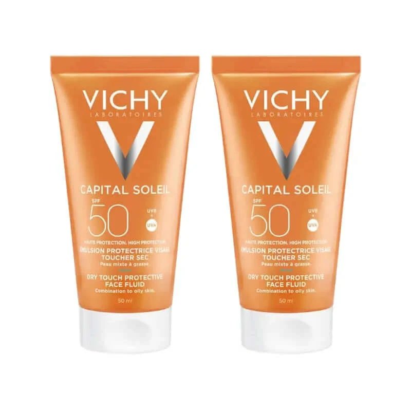Vichy Duplo Capital Soleil Cremă de față Spf50+, 2X50 Ml