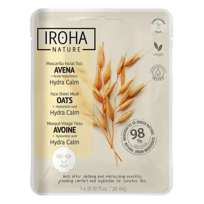 Iroha Nature Natural Extracts Mască hidratantă calmantă cu fulgi de ovăz, 20 ml
