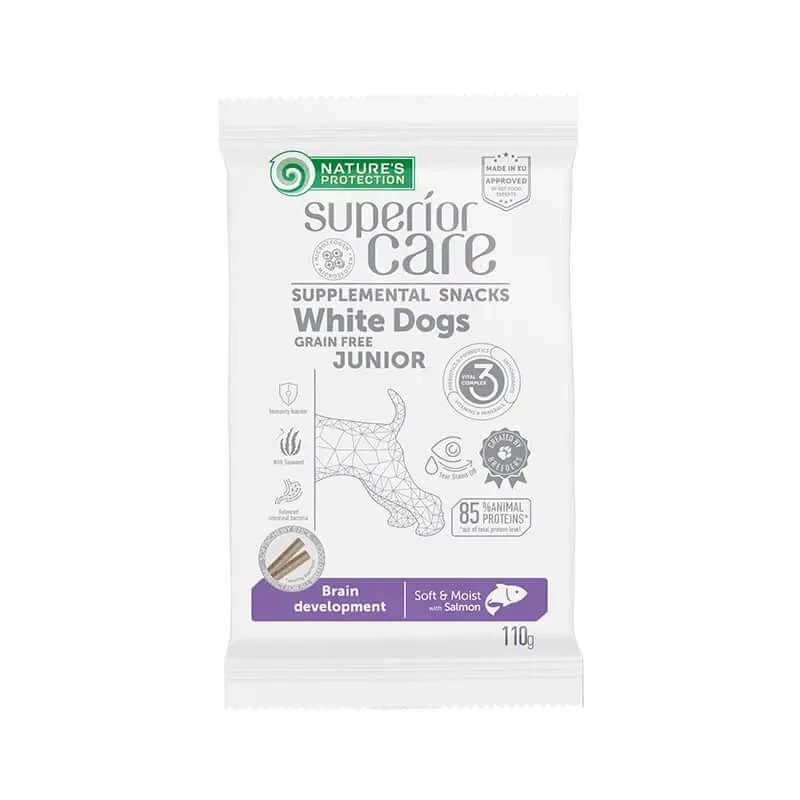 Natures Protection Superior Care White Dogs Snack fără cereale pentru pui de somon 110Gr
