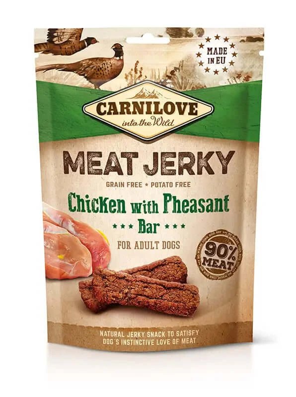 Carnilove Jerky Chicken & Pheasant Sticks 12X100Gr gustare pentru câini