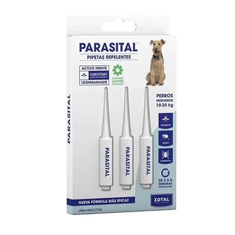 Pipete antiparazitare Zotal Parasital 3 Câini medii 10-25 Kg