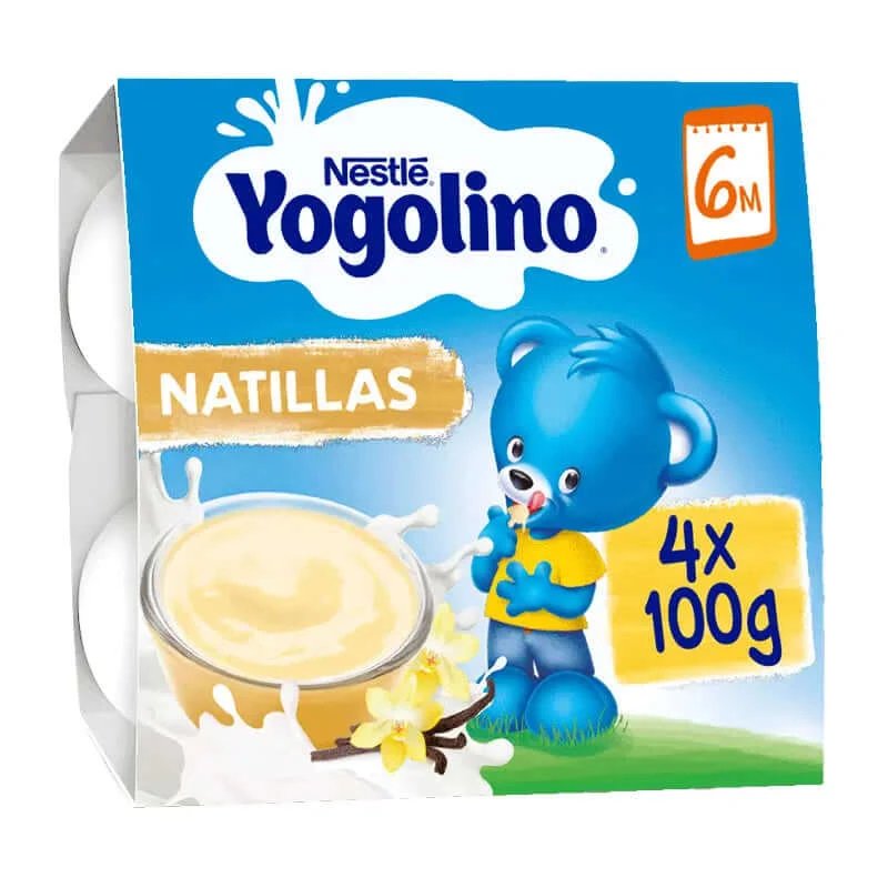 Nestlé Yogolino Desserts Custard cu aromă de vanilie, 4X100 g