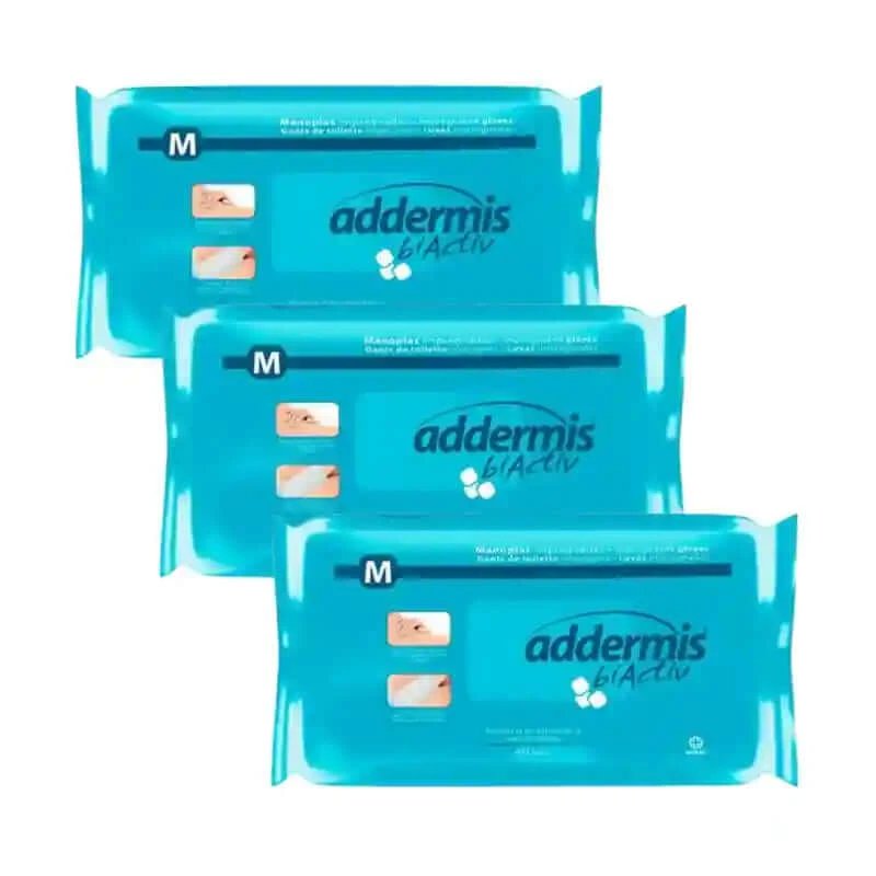 Addermis Biactiv Mănușă de îngrijire a spălării corpului cu săpun, 3X40 unități