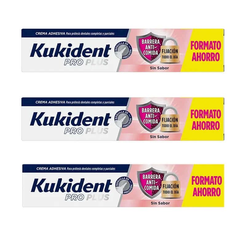 Kukident Triplo Pro Plus Bariere Anticomida fără gust, 3 X 57 Gr