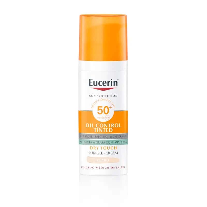 Eucerin FaceSolar Oil Control Dry Touch Gel Cream Spf50+ Colorat cu lumină, 50 ml