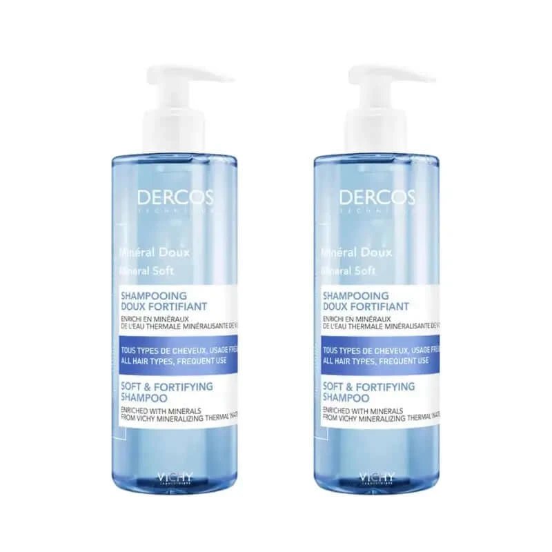 Vichy Dercos Technique Șampon mineral pentru utilizare frecventă, 2X400Ml