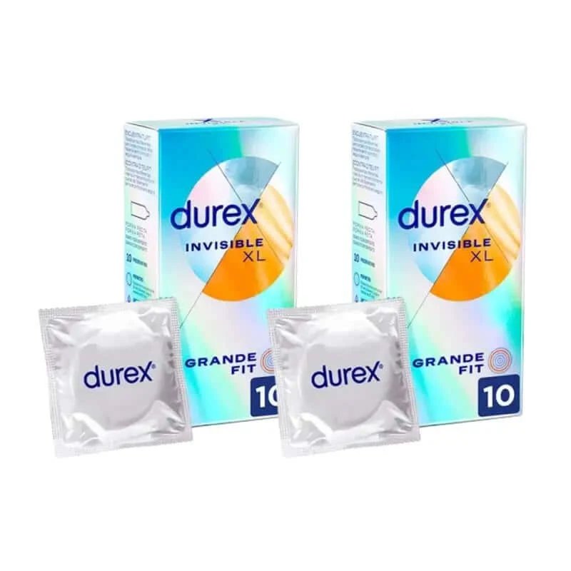 Durex Invisible Xl Ultra Thin, 10 prezervative mărimea Xl, pachet de 2